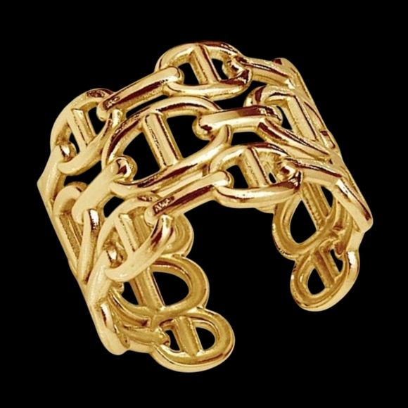 Mariner 18k Gold Plated Triple Stack Ring - Picture 2 of 4